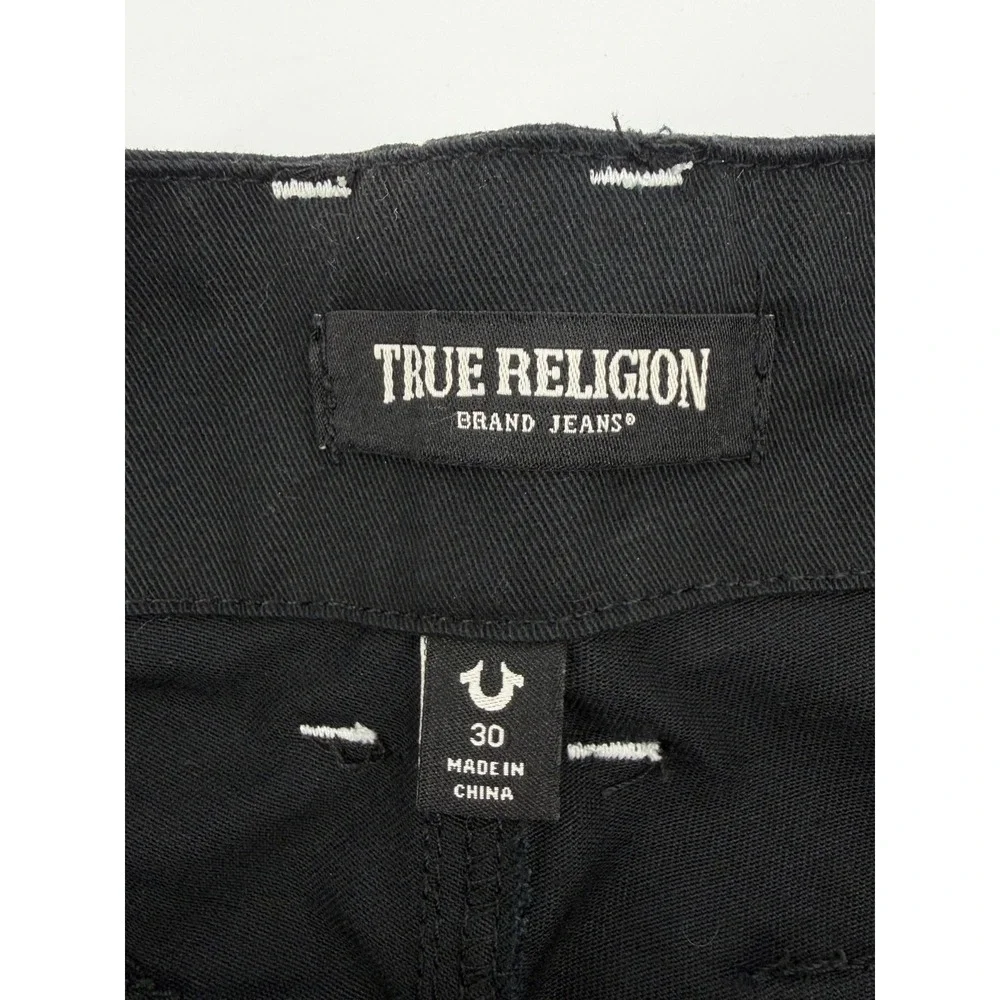 True Religion Cargo Shorts Men's Black Hip Hop Streetwear Size 30 NWT Jet Black